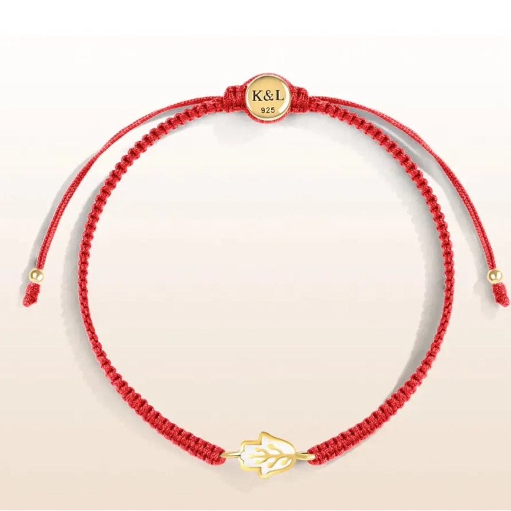Grateful Soul - Red String Hamsa Charm Bracelet - image 1